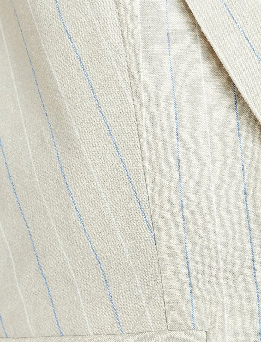 10609 Beige Striped Blazer