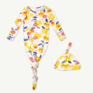 2-Piece set Cap & Gown Set in Romantic Girl Print