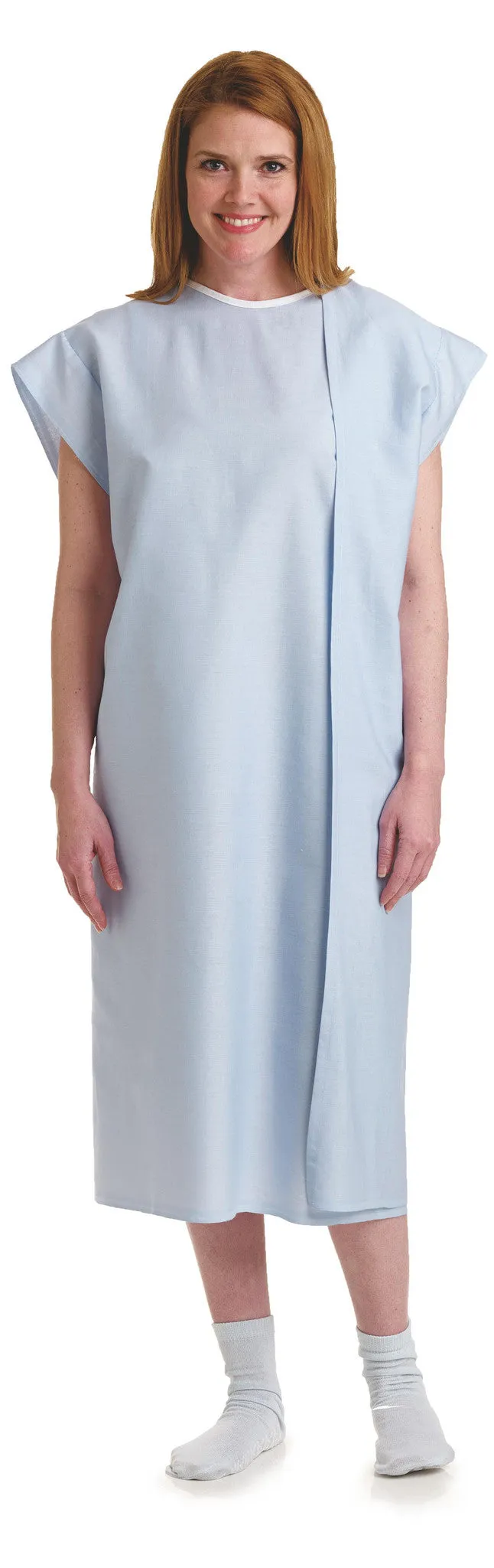 3-Armhole Examination Hospital Gowns Blue or Gray (1 DOZEN)