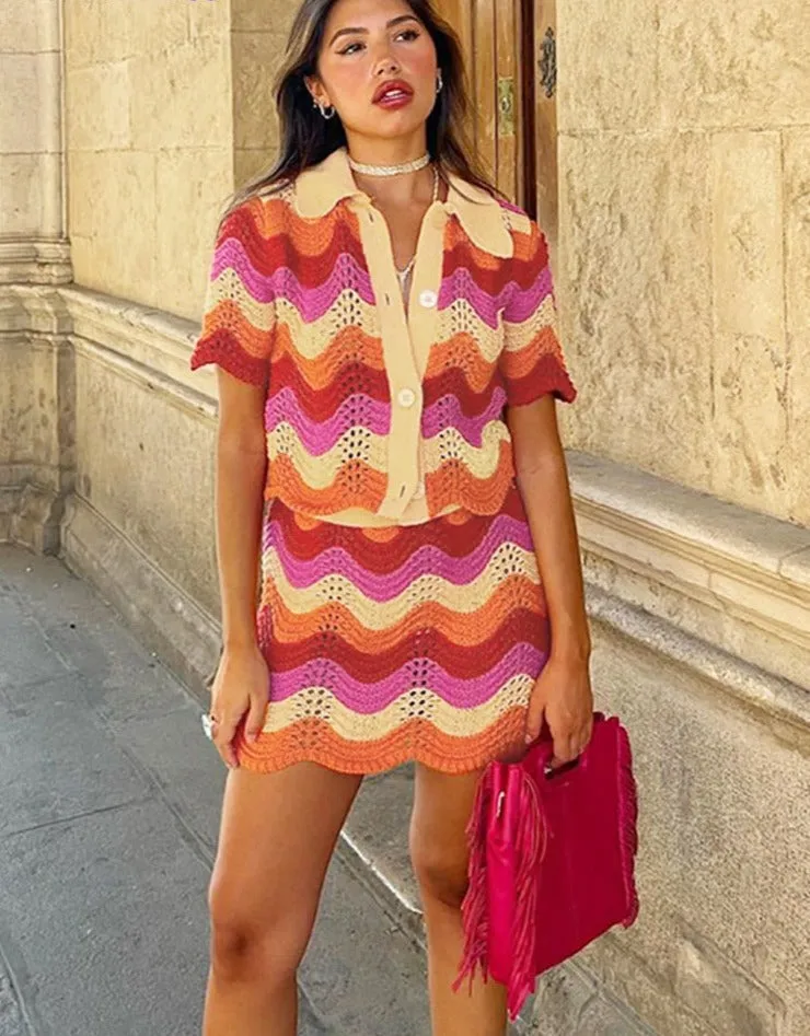 Andrea Crochet Skirt Set