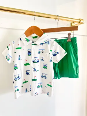 Angel Dear Vintage Golf Cart Polo   Short Set