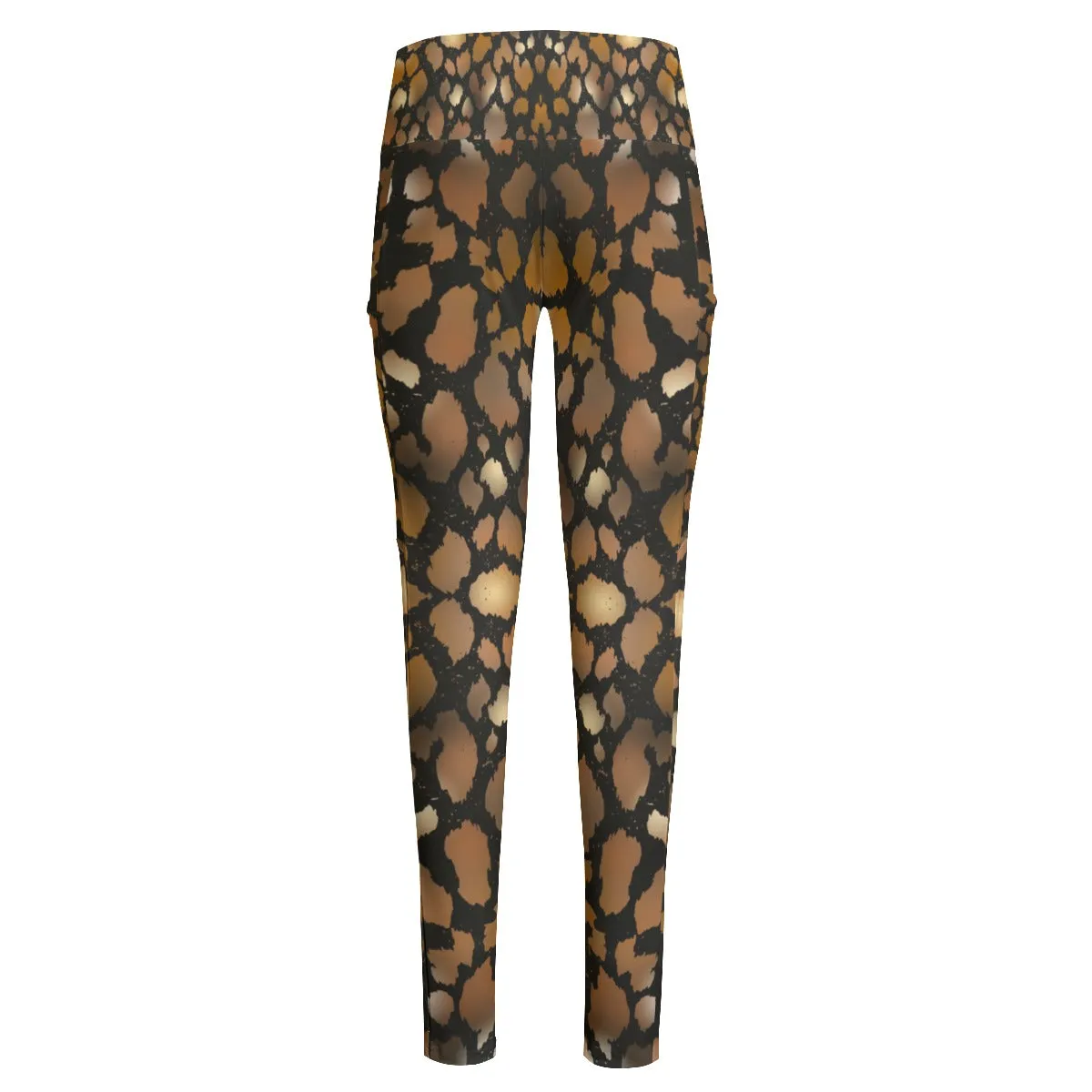 Animal Print High Waist Long Leggings With Side Pockets up to 6 XL
