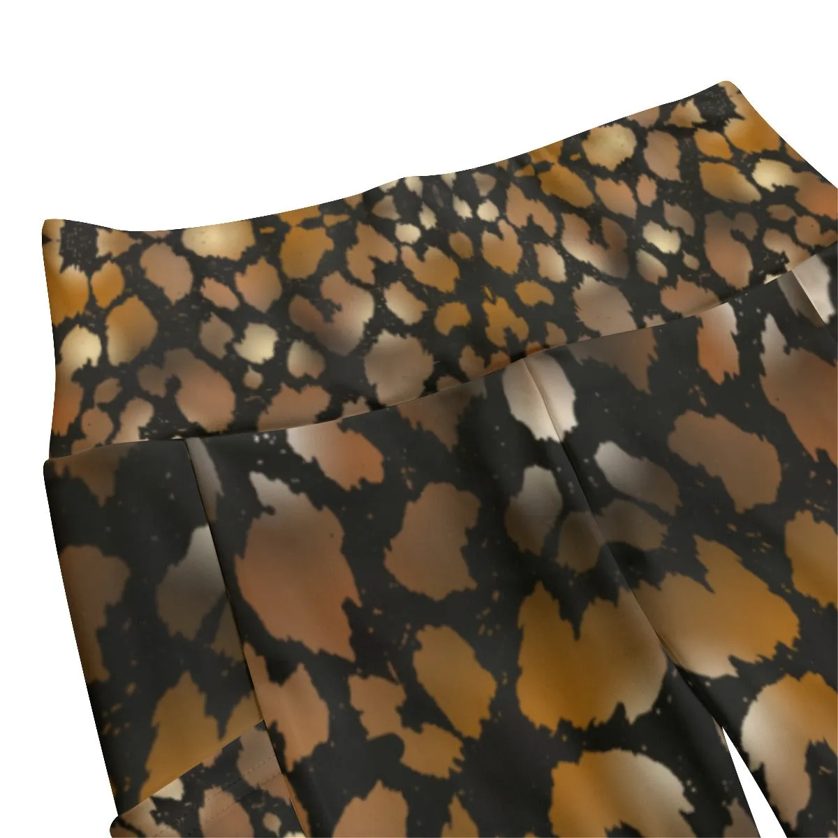 Animal Print High Waist Long Leggings With Side Pockets up to 6 XL
