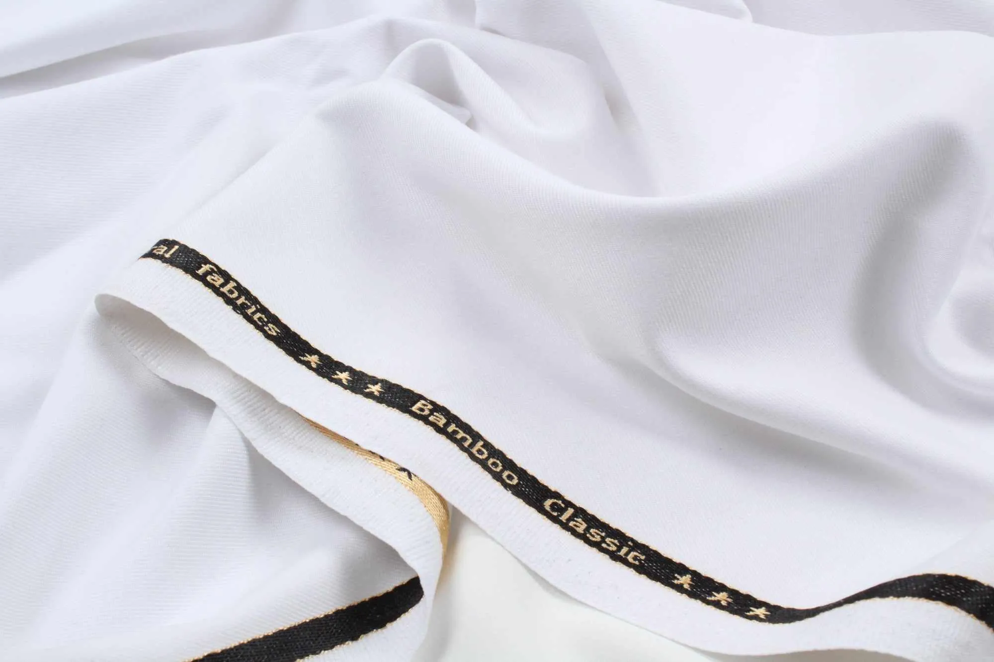Bamboo Twill for Trousers - Stretch - Optical White (1 Meter Remnant)