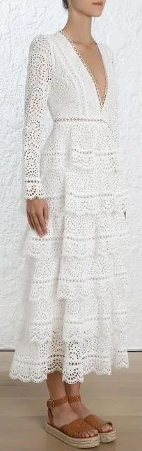 'Bayou' Tiered Swirl Long Dress