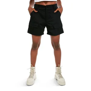 Belt Loop Solid Cargo Shorts