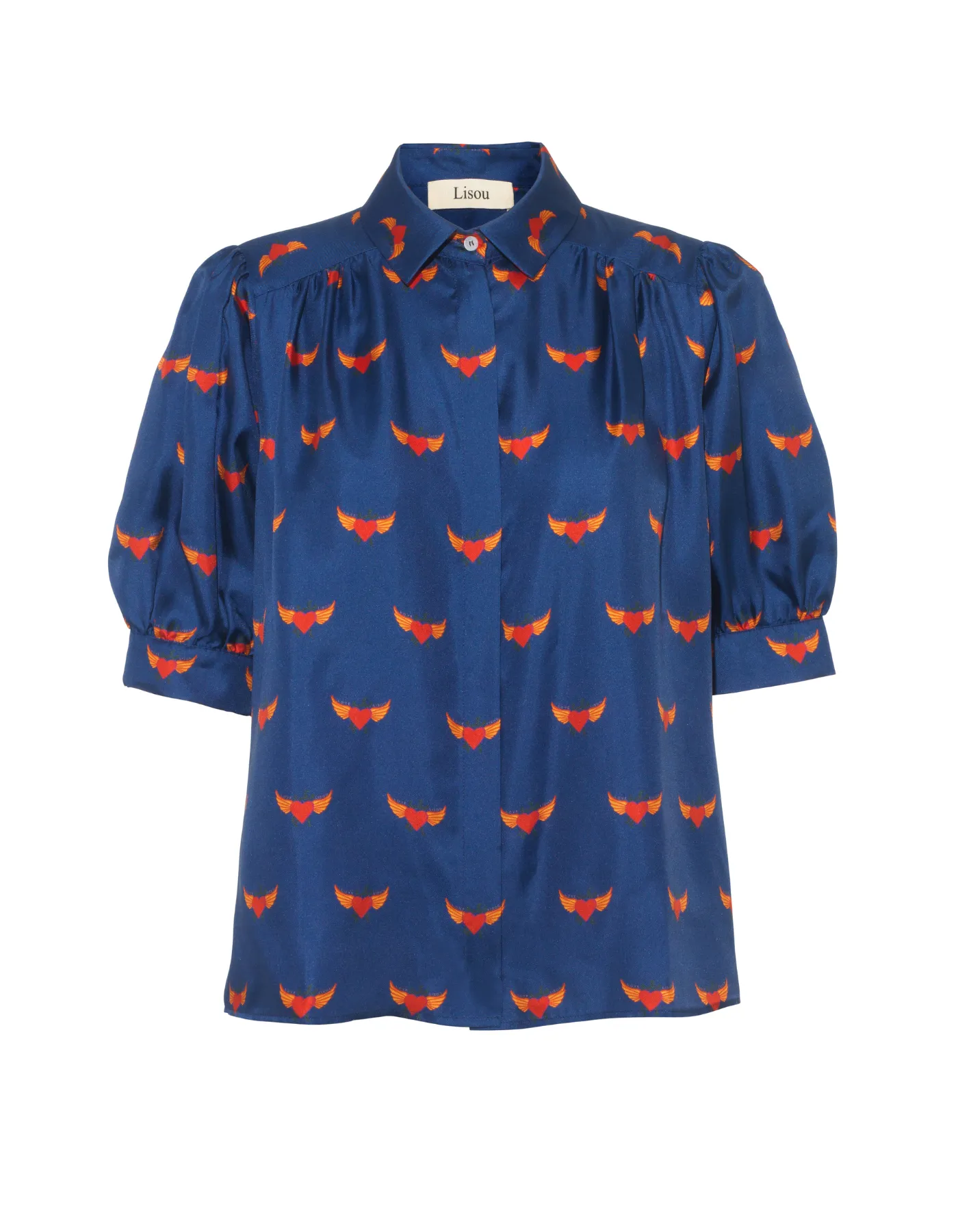 Betty Blue Flying Hearts Silk Shirt