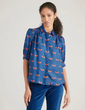 Betty Blue Flying Hearts Silk Shirt