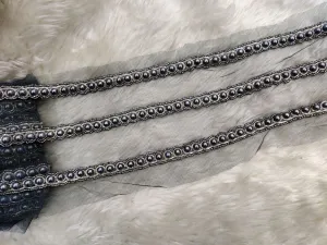 Black Handwork Pearl Work Embroidered Border