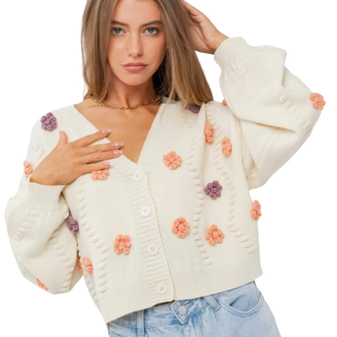 Bloomin Ready Embroidered Flower Cardigan