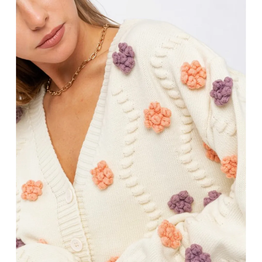 Bloomin Ready Embroidered Flower Cardigan