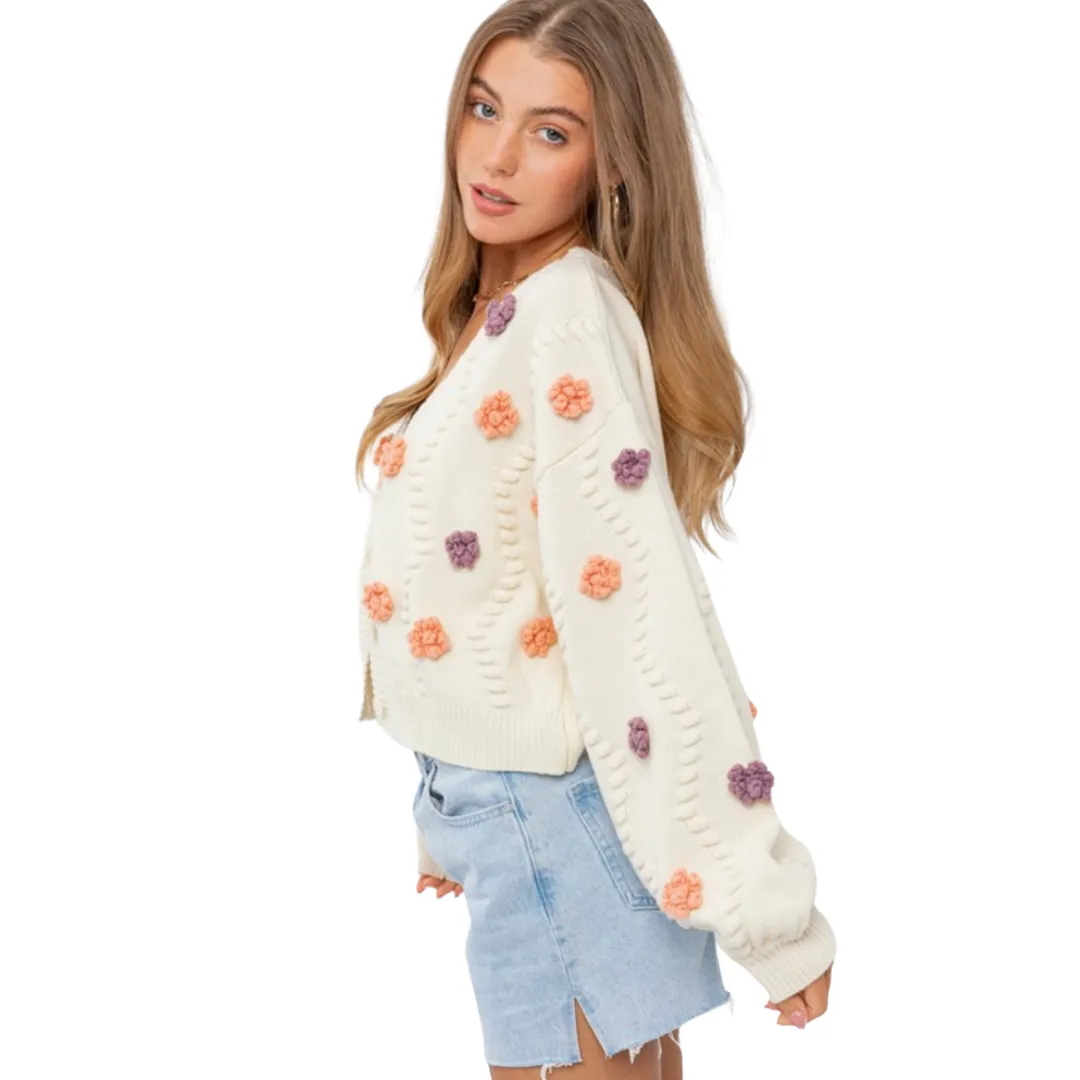 Bloomin Ready Embroidered Flower Cardigan
