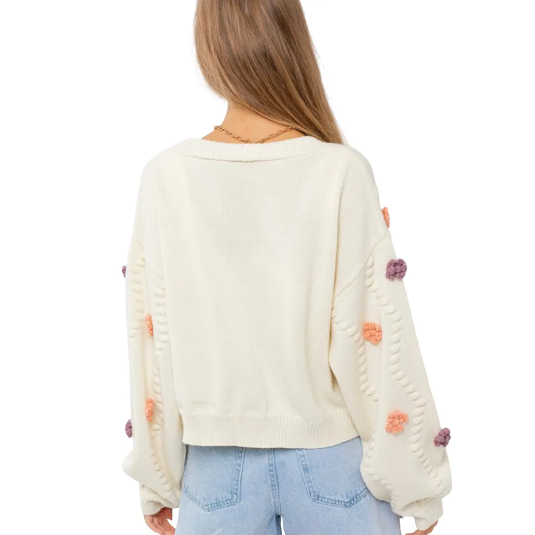 Bloomin Ready Embroidered Flower Cardigan