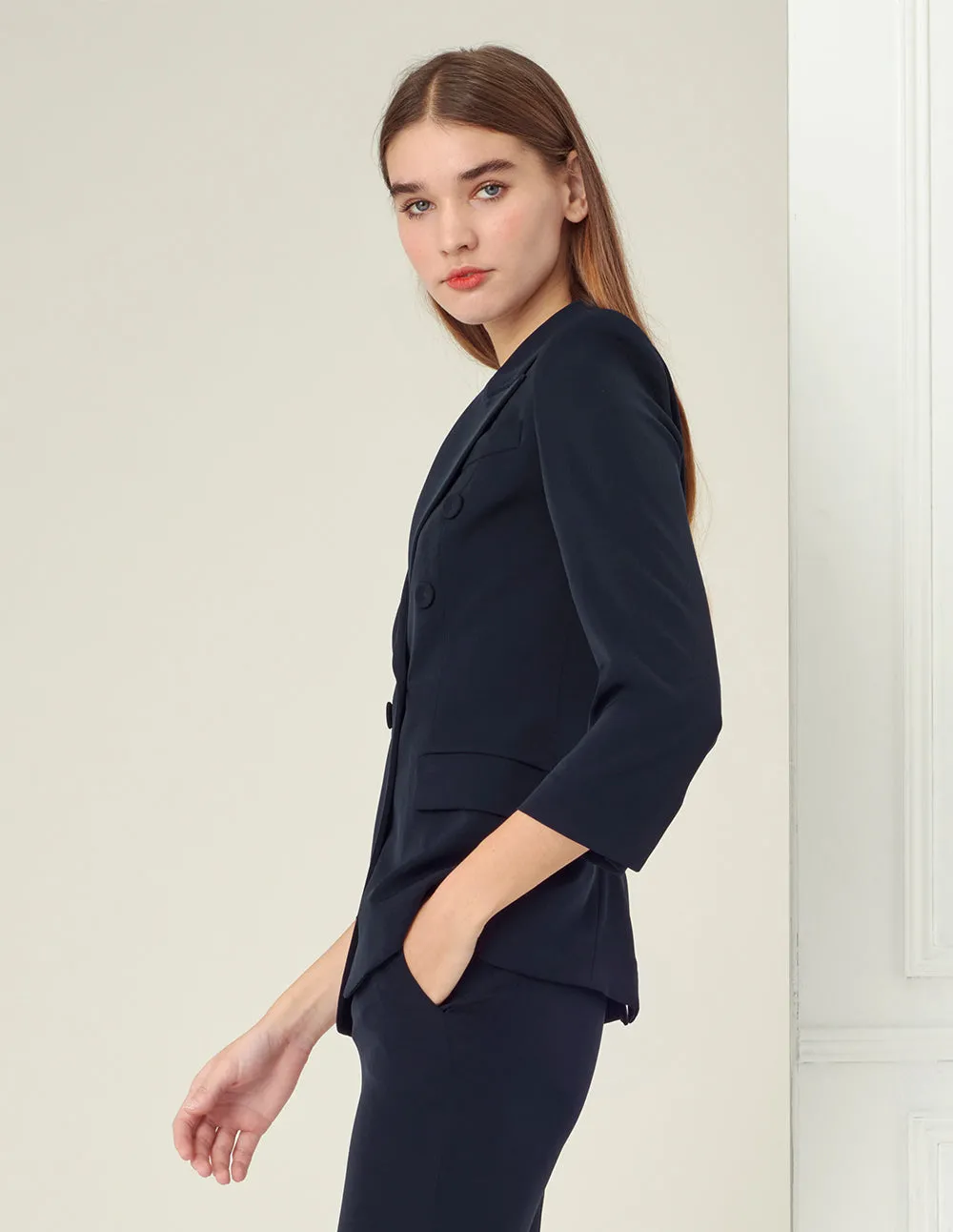BORA AKSU Gun Lapel Collar Suit Blazer