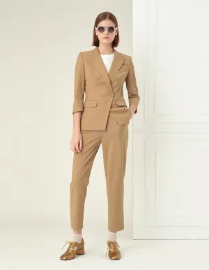 BORA AKSU Peak Lapel Double-Breasted Mid-Sleeve Blazer