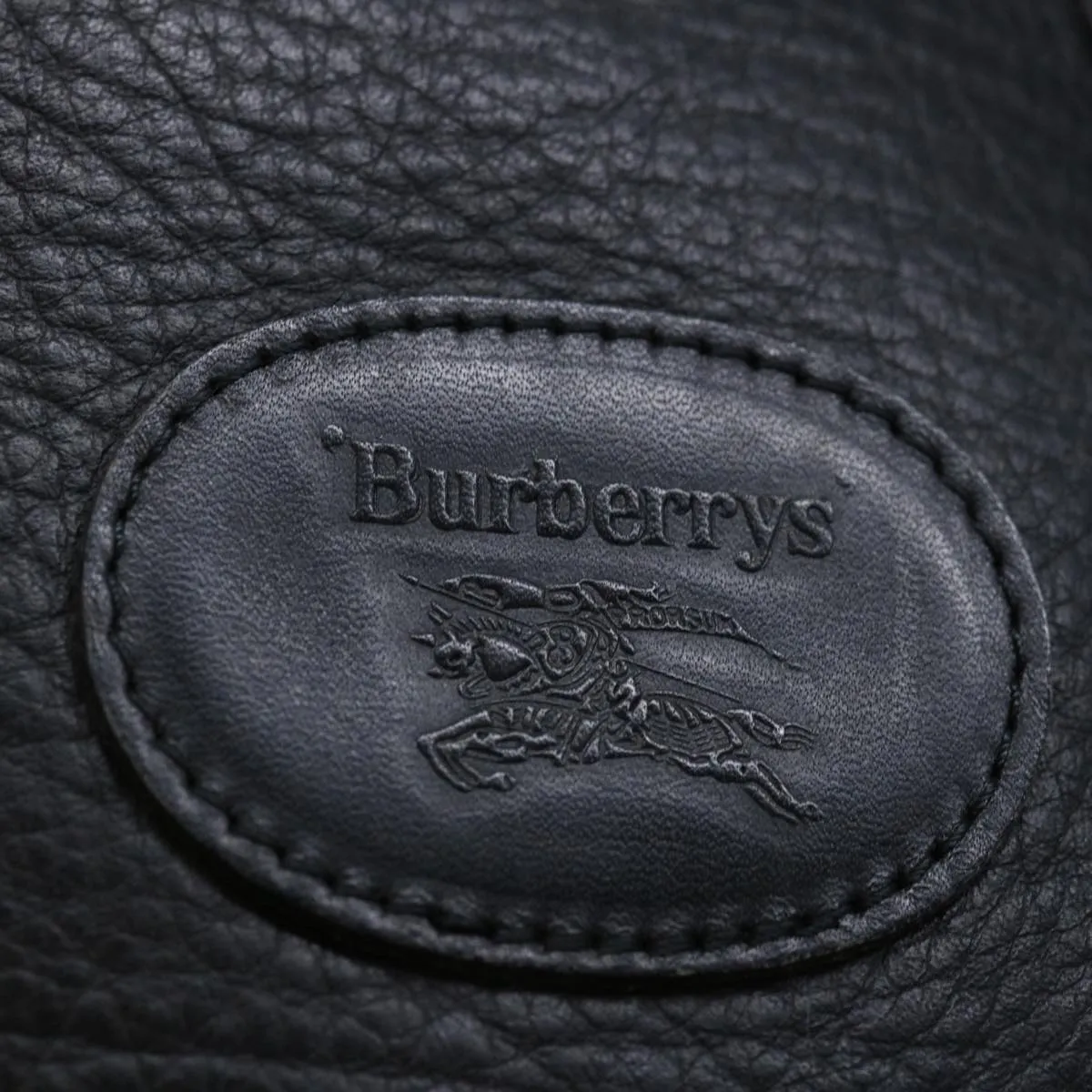 BURBERRYSs Shoes case Hand Bag Leather Black  72670