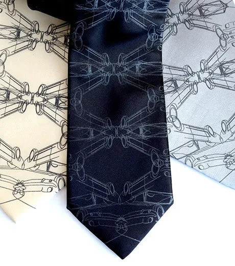 Cargyle Necktie. Classic Car Print Tie