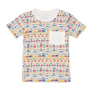Cars & Trucks Kid's Pocket Tee Shirt
