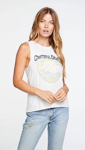 Chaser Gauzy Cotton Grateful Dead Muscle Tank