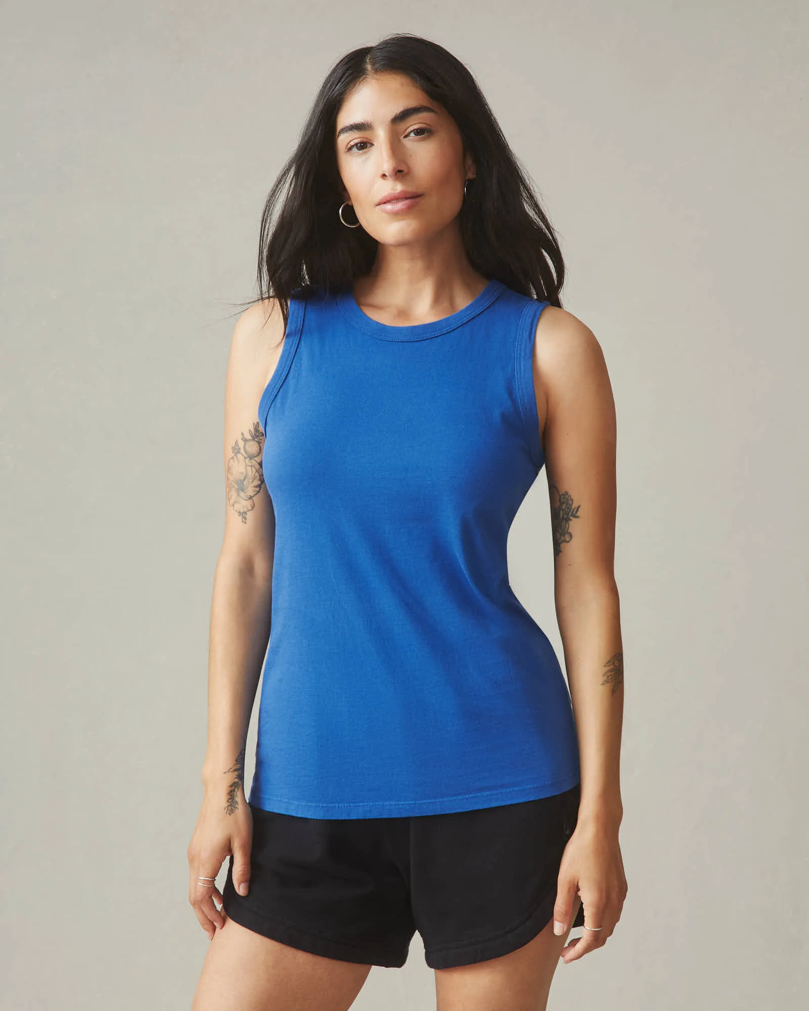Classic Cotton Muscle Tank - Blue Aura