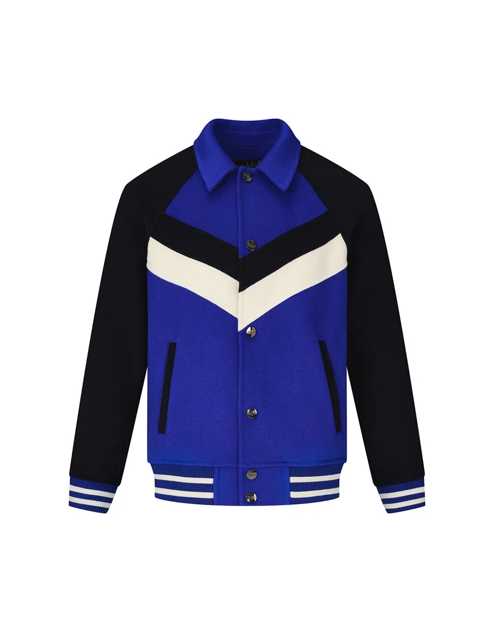 Color-Block Double-Sided Woolen Short Coat