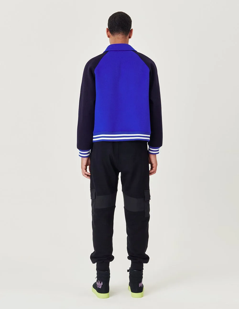 Color-Block Double-Sided Woolen Short Coat