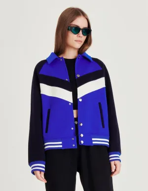 Color-Block Double-Sided Woolen Short Coat