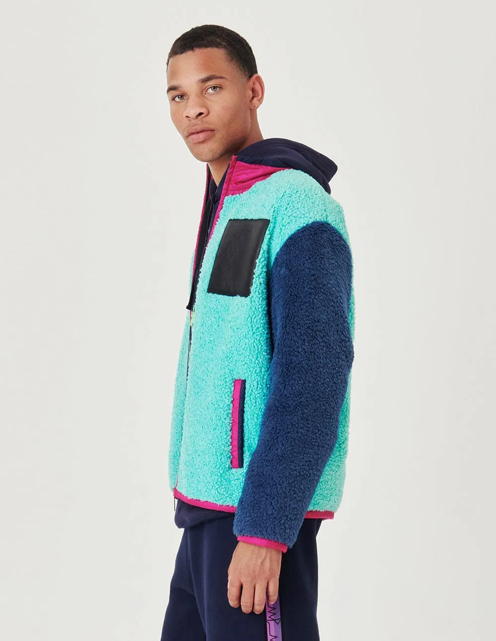 Couple Eco-Friendly Fur Colorblock Jacket