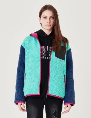 Couple Eco-Friendly Fur Colorblock Jacket
