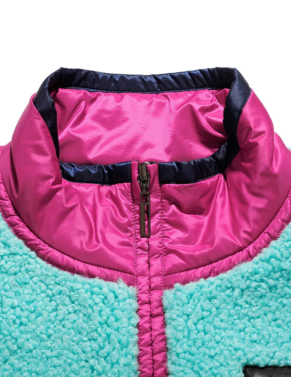 Couple Eco-Friendly Fur Colorblock Jacket