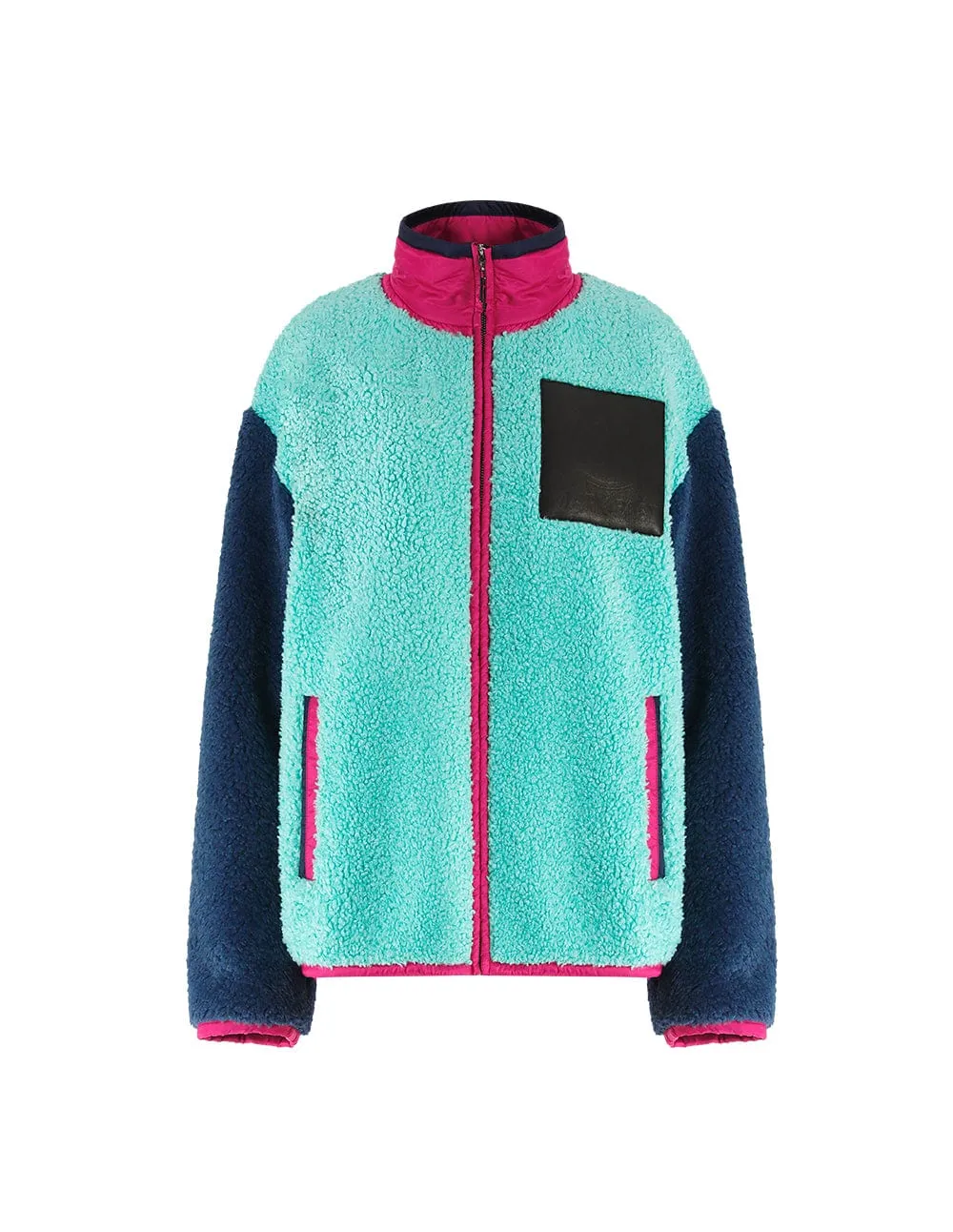Couple Eco-Friendly Fur Colorblock Jacket
