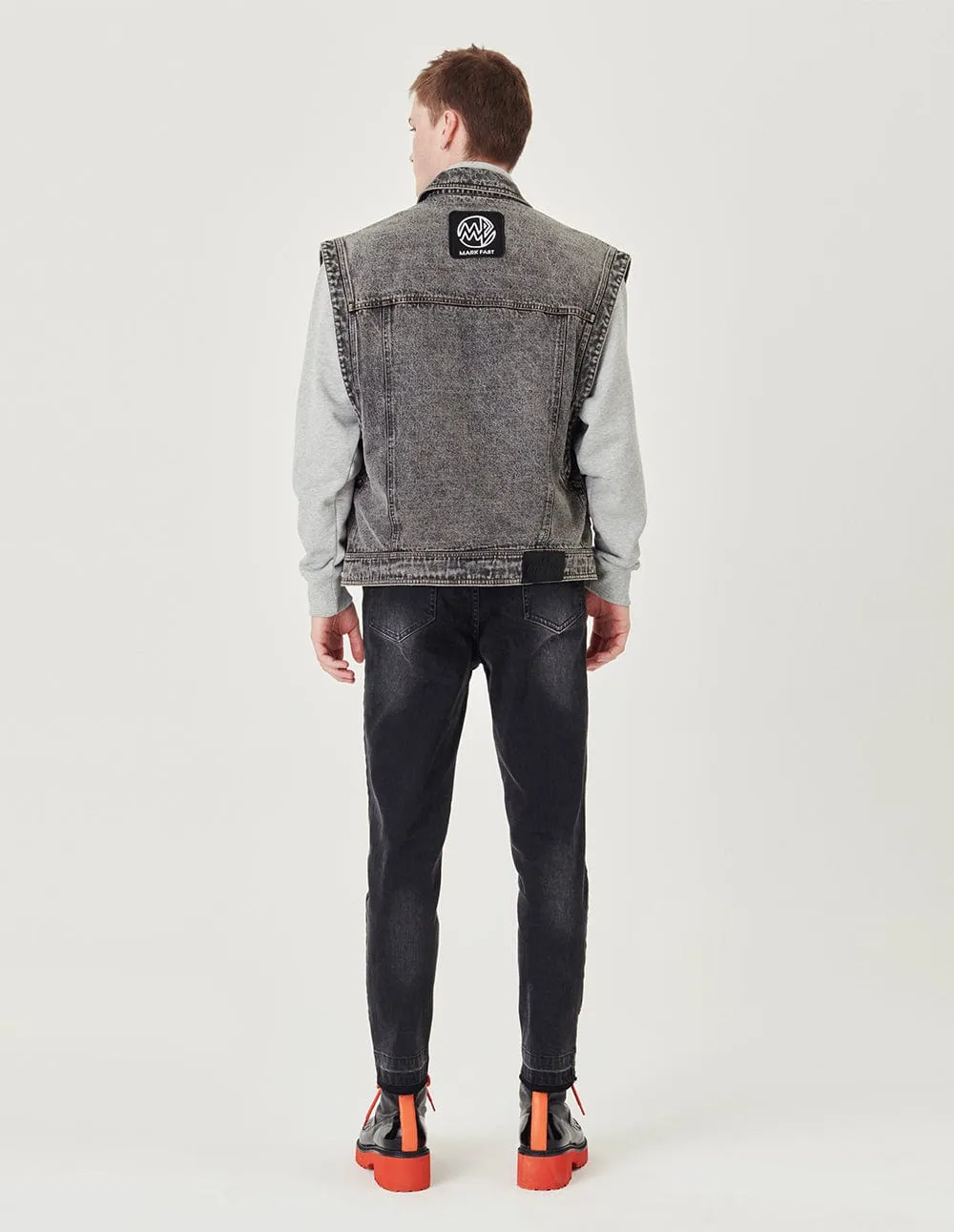 Couples Snowflake Wash Black Denim Vest