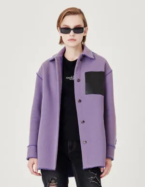 Couples Violet Fleece Denim Jacket
