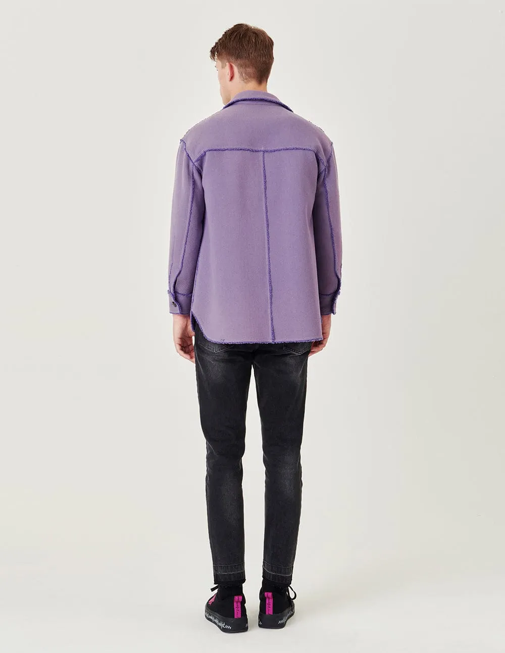Couples Violet Fleece Denim Jacket