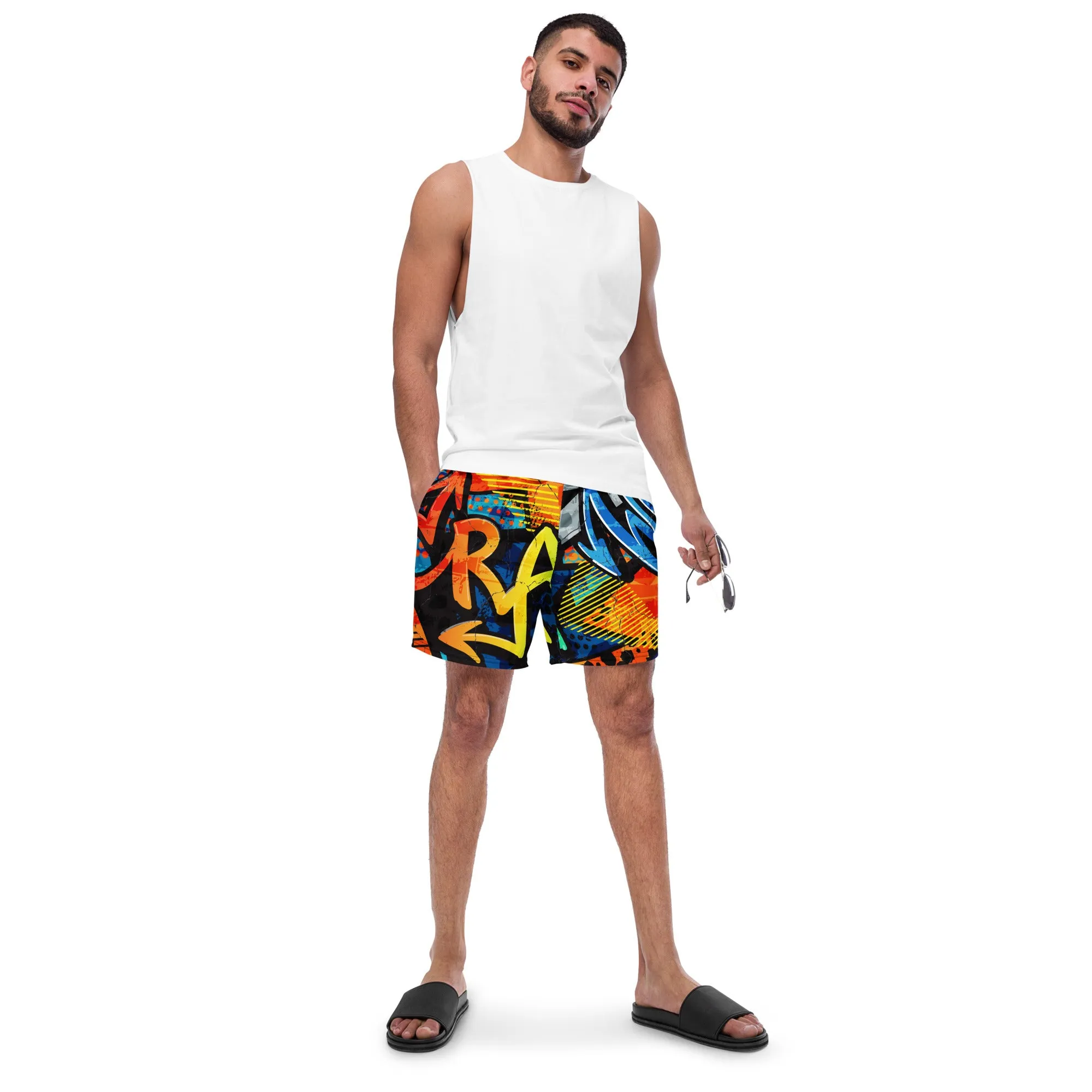 Crazy Graffiti Men's swim trunks
