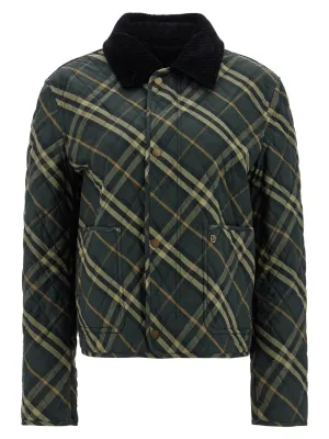 Cropped Quilted Check Jacket