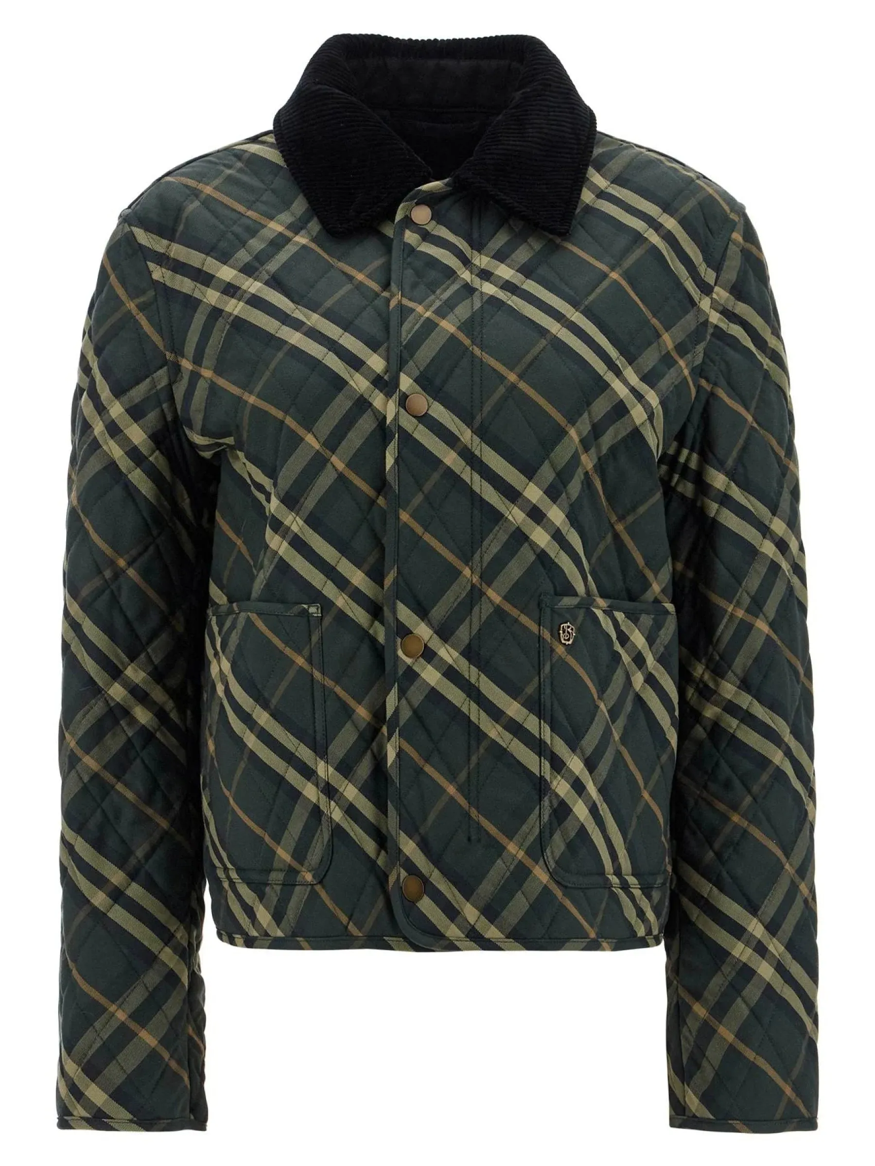 Cropped Quilted Check Jacket