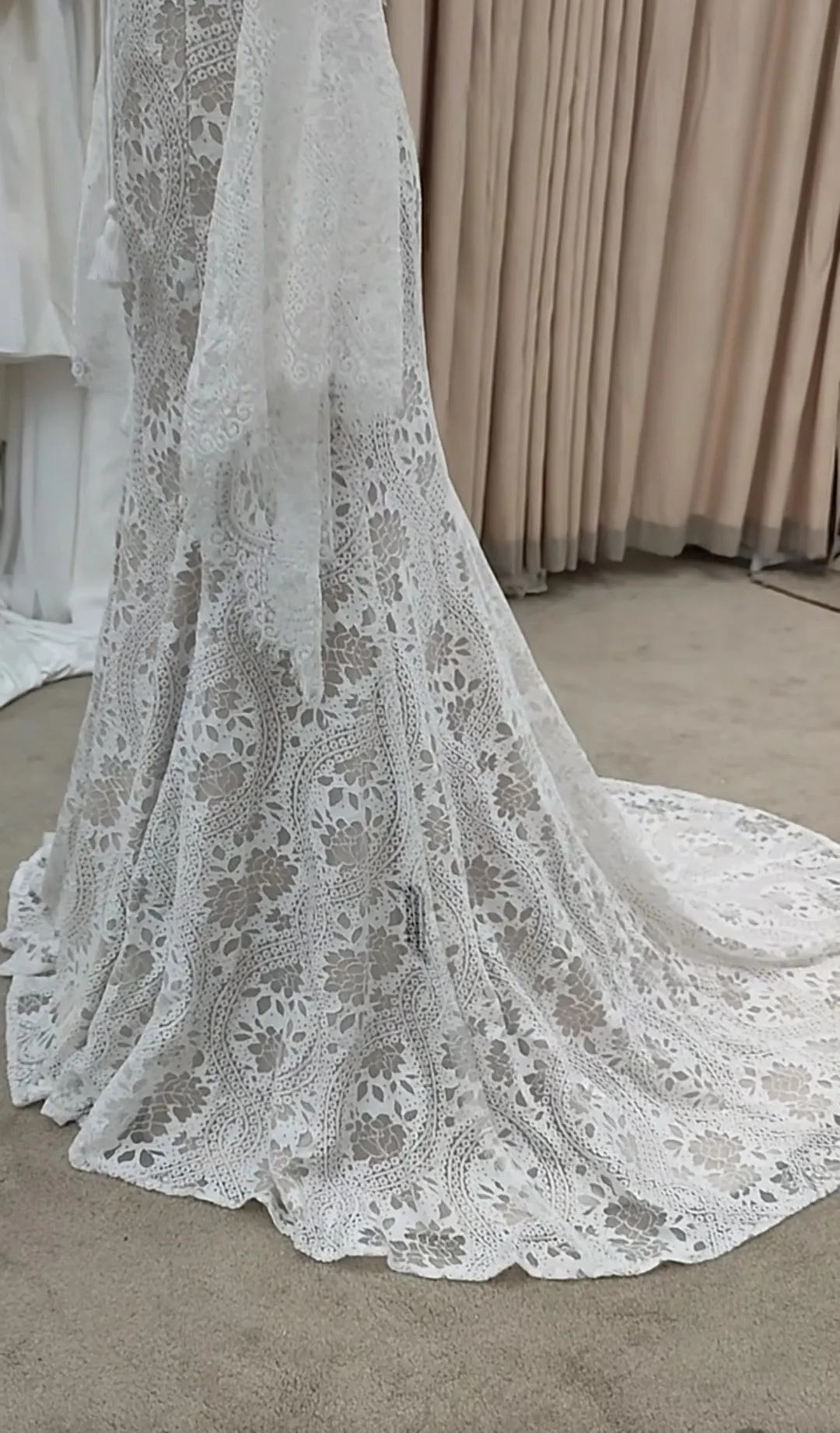 Custom Boho Crochet Fit & Flare Wedding Gown All Sizes/Colors