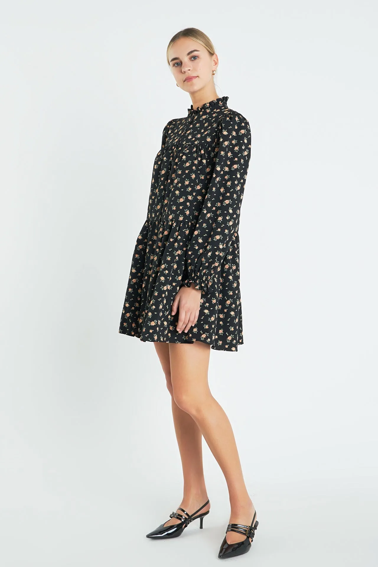 Floral Tiered Mini Dress