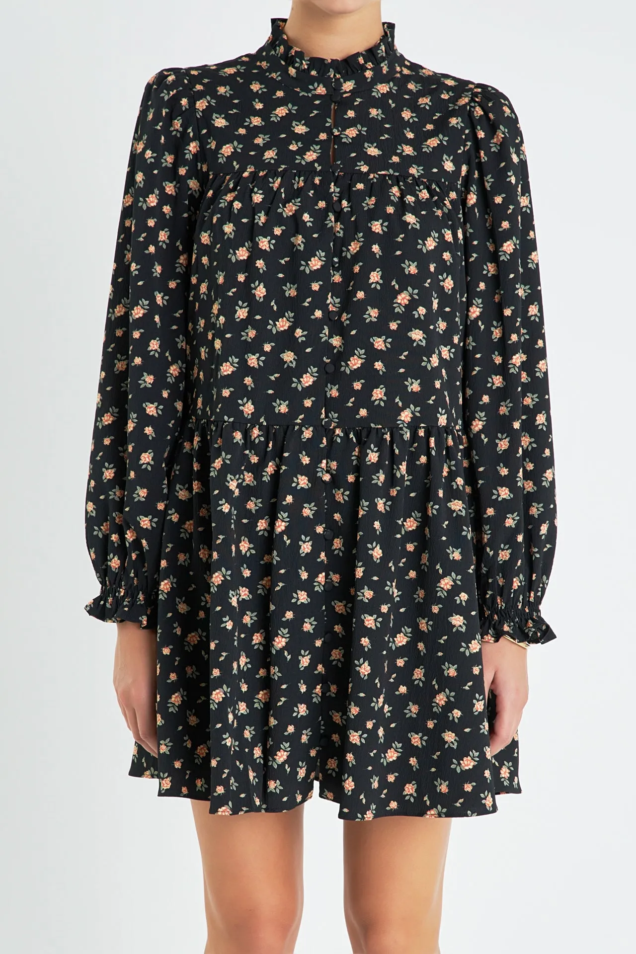 Floral Tiered Mini Dress