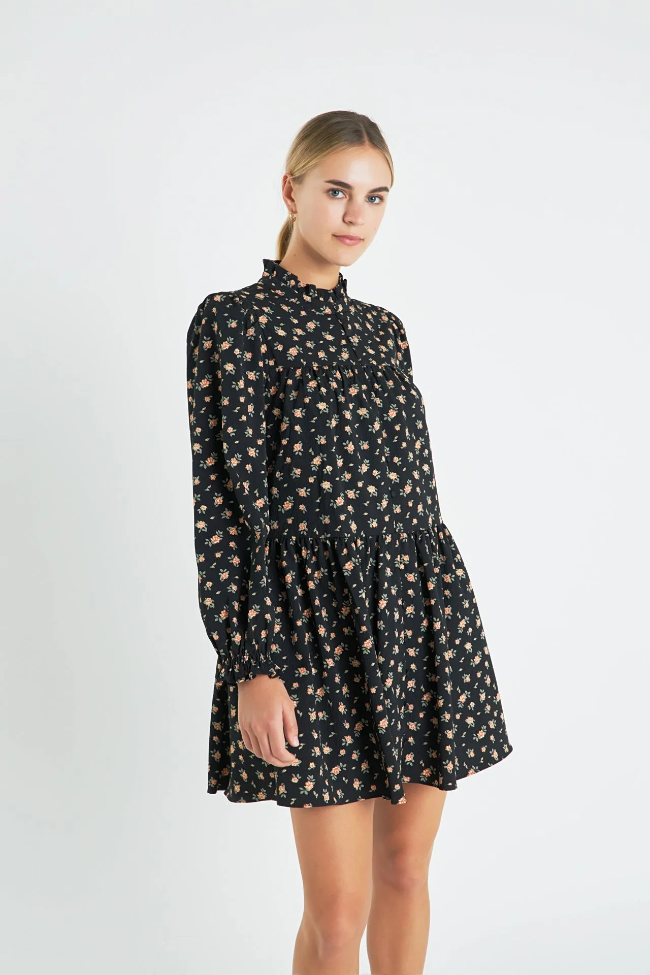 Floral Tiered Mini Dress