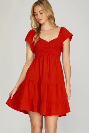 FLUTTER SLEEVE DRESS