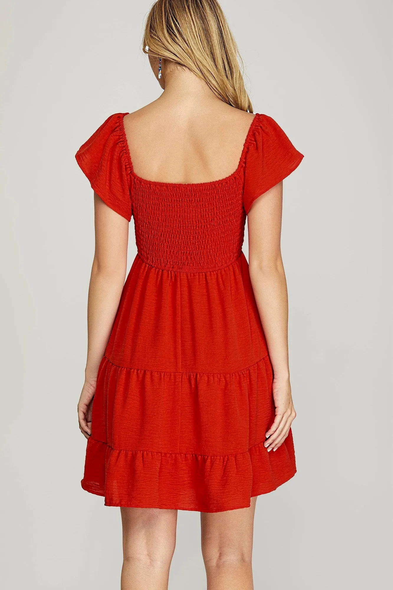 FLUTTER SLEEVE DRESS