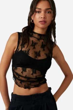 Free People Solid Nice Try Muscle Tank in Black