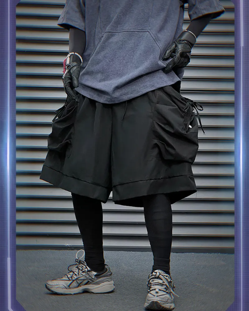 Functional Drawstring Pocket Cargo Shorts