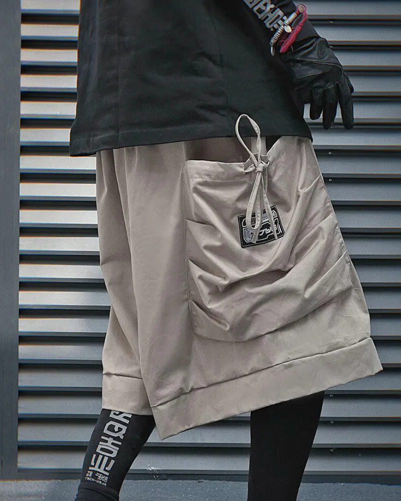 Functional Drawstring Pocket Cargo Shorts