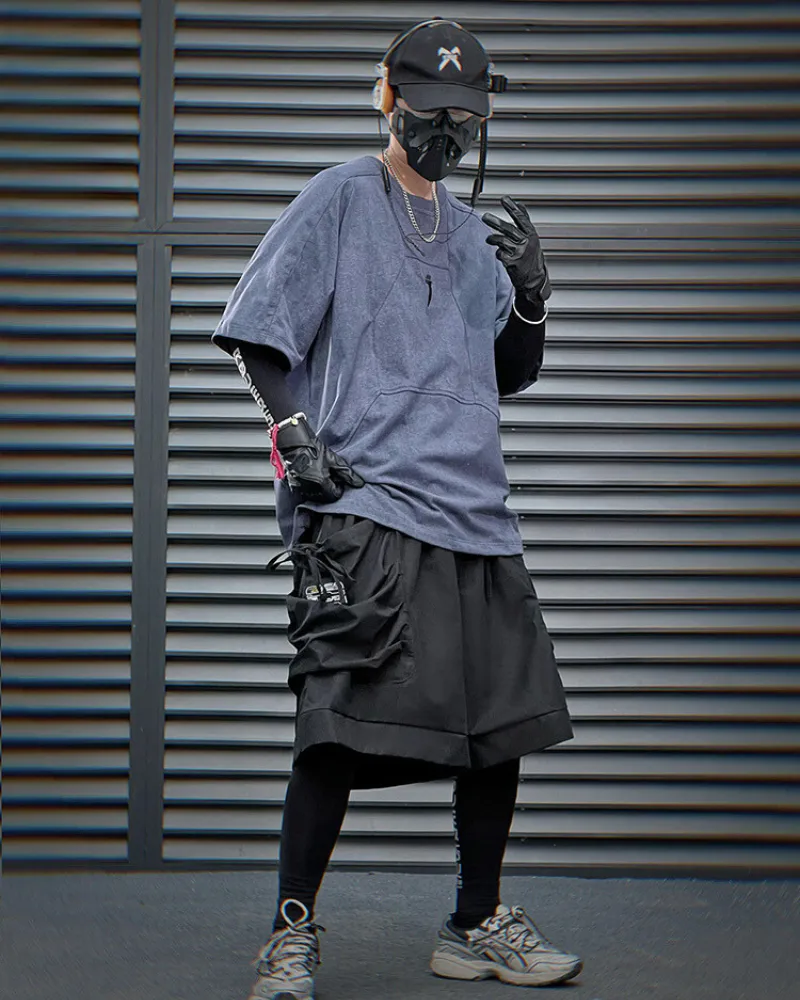 Functional Drawstring Pocket Cargo Shorts