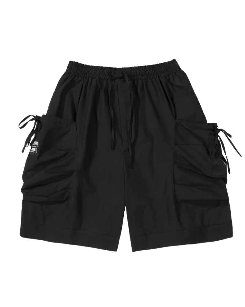 Functional Drawstring Pocket Cargo Shorts