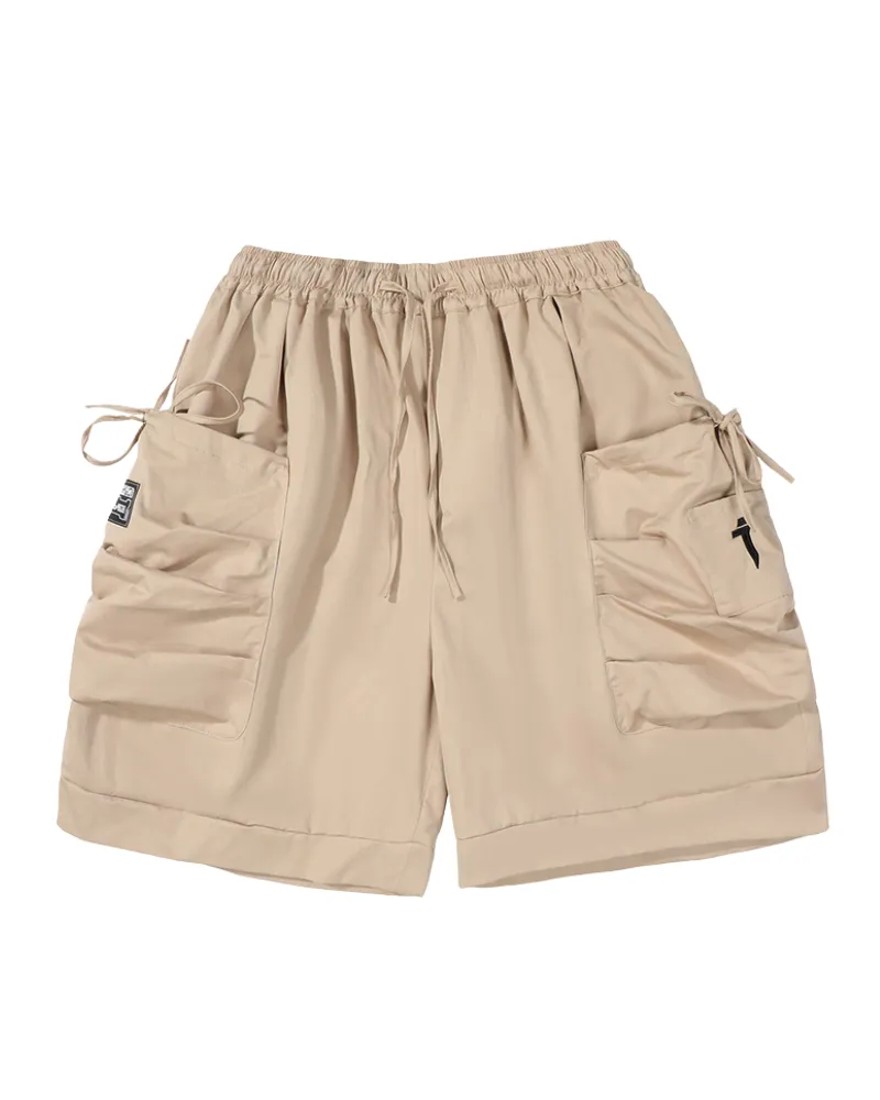 Functional Drawstring Pocket Cargo Shorts
