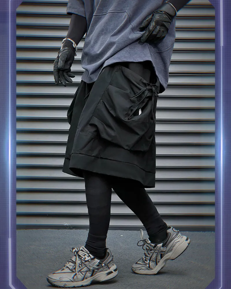 Functional Drawstring Pocket Cargo Shorts